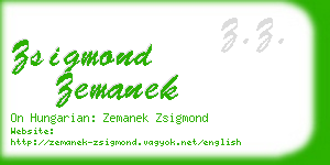 zsigmond zemanek business card